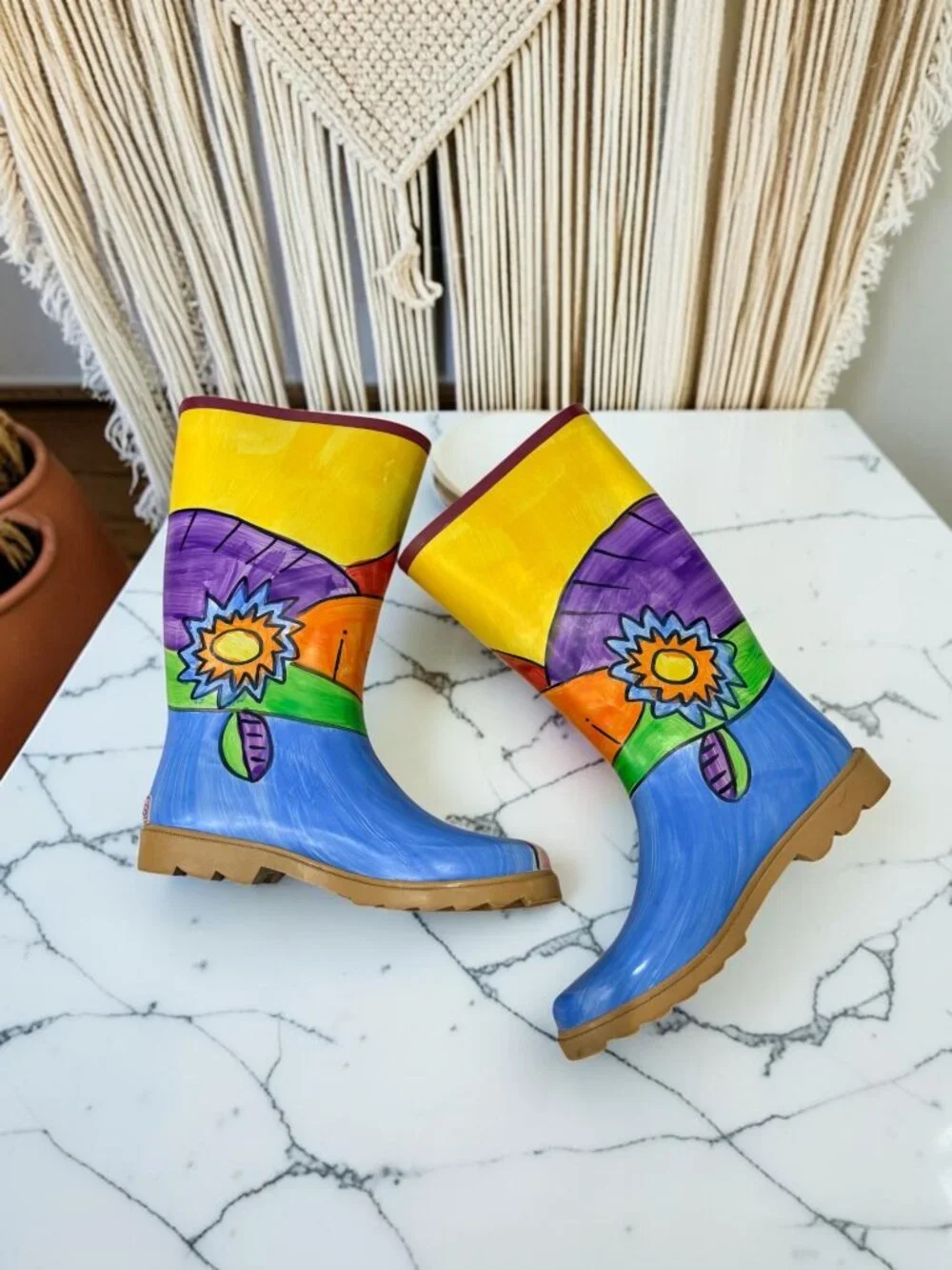 Corkys Women's Size 8 Painted Rubber Rain Boots